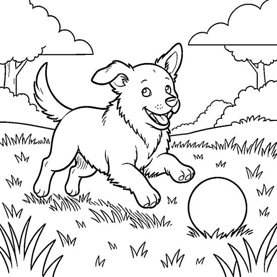 dog playing ball