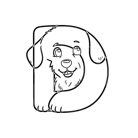letter D with dog