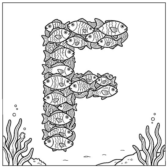 letter F with fish