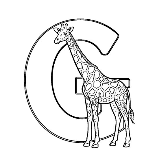 letter G with giraffe