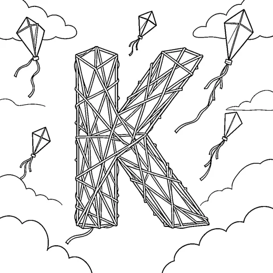 letter K with kite