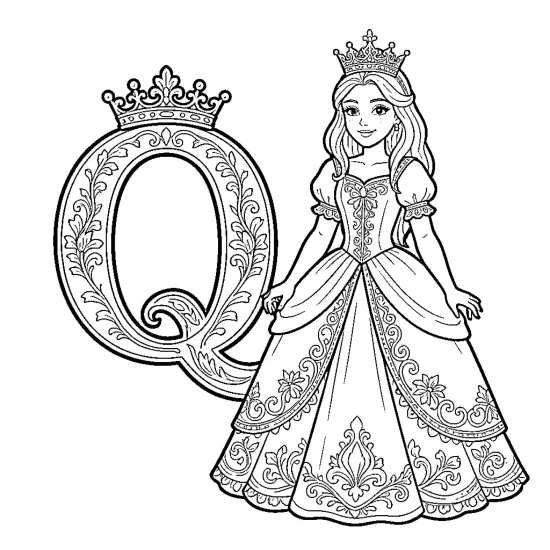 letter Q with queen