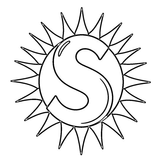 letter S with sun