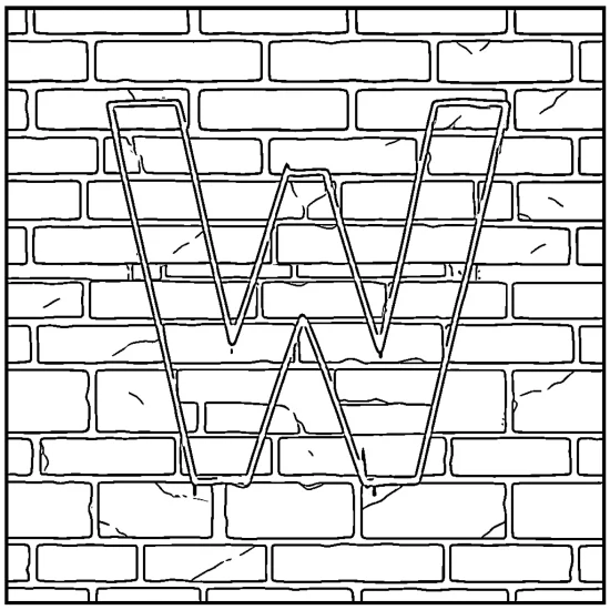 letter W with wall
